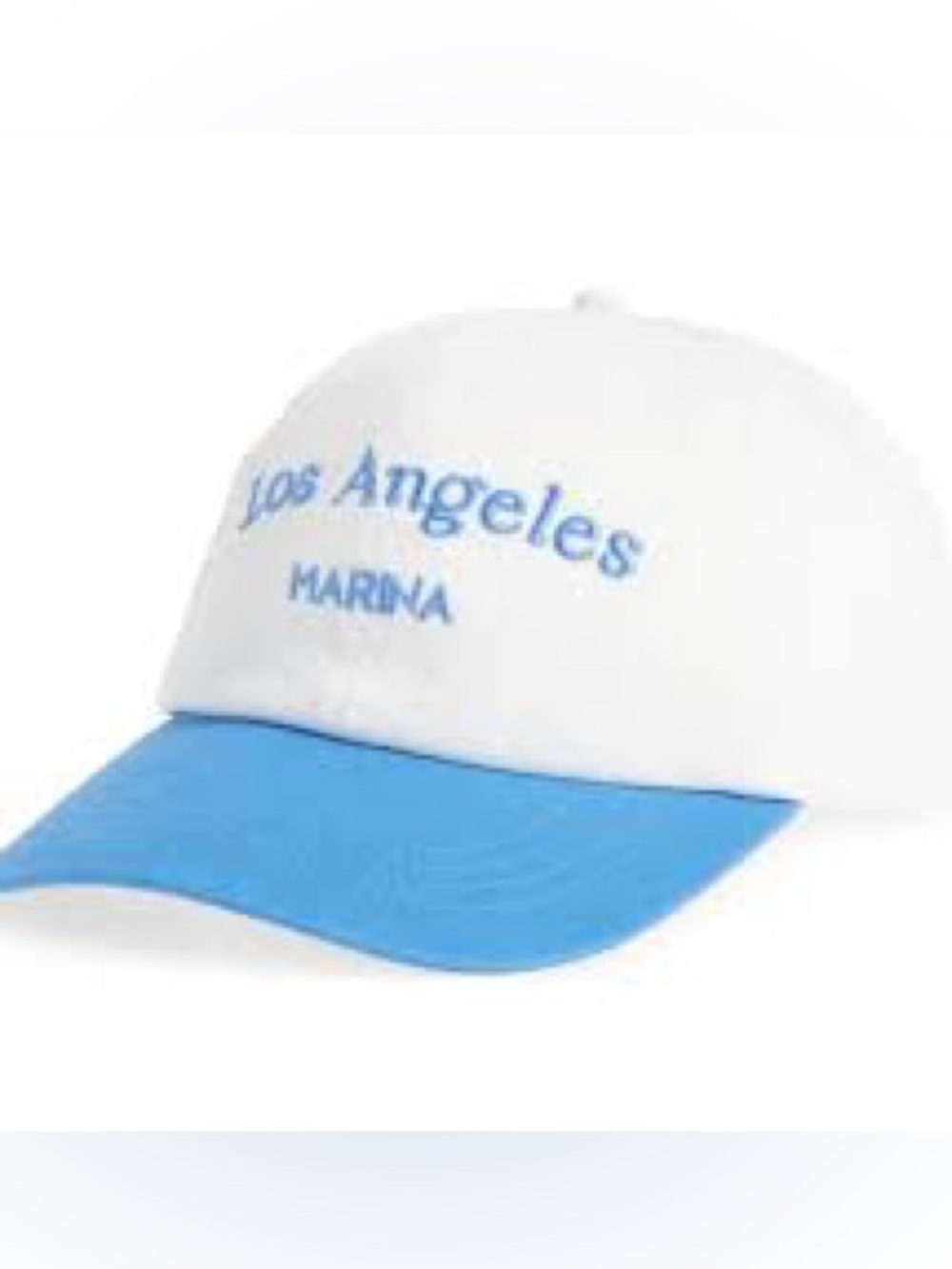 Los Angeles Marina Embroidered Baseball Cap - White & Blue